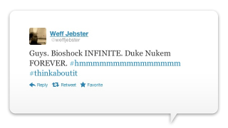 Illustration for article titled Twitter Is Pretty Sure Bioshock Infinite Has Become Duke Nukem Forever